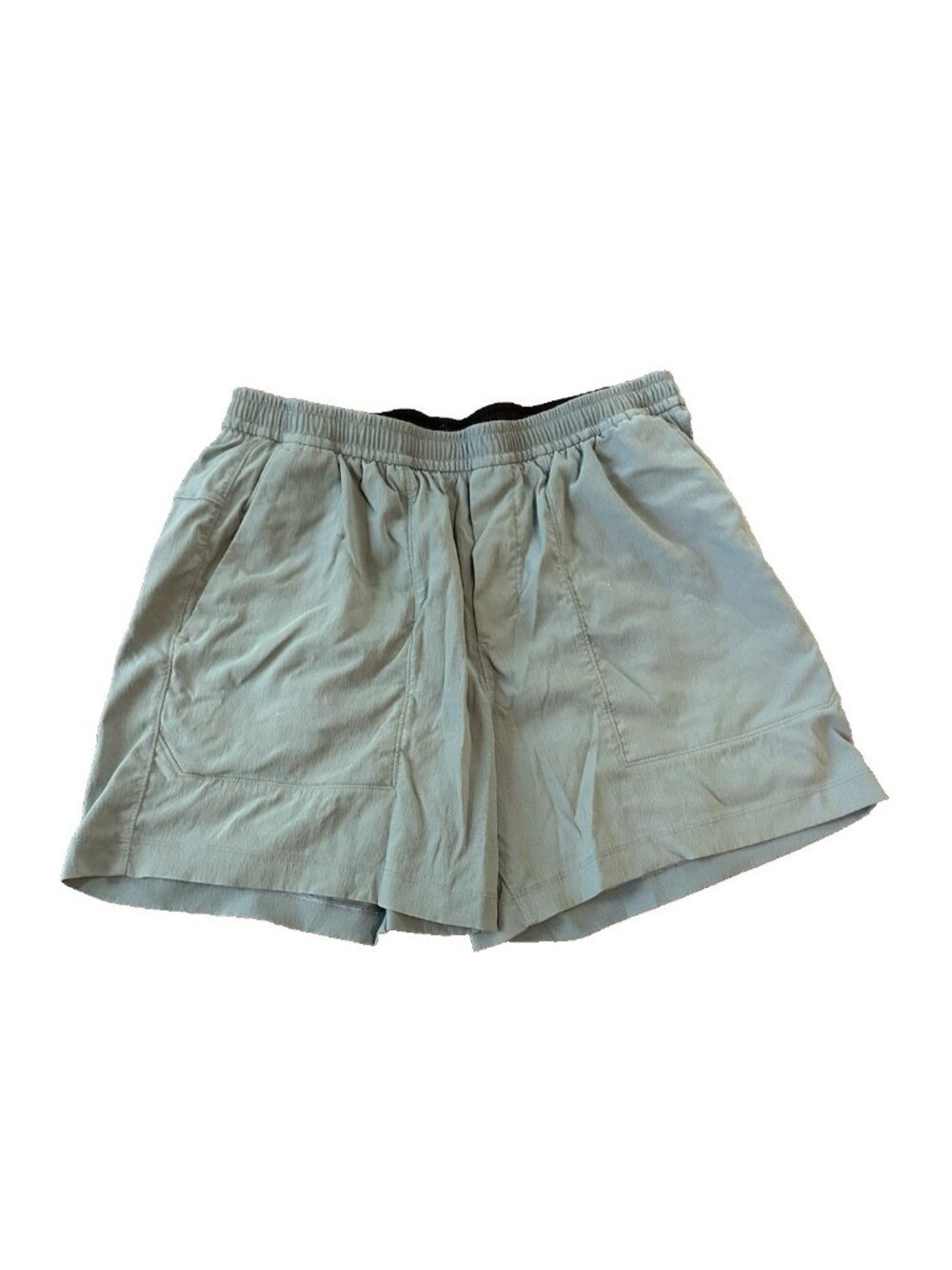 Lululemon Womens L Casual Shorts Sage Green Lined Pull On Jogging Pockets Logo‎